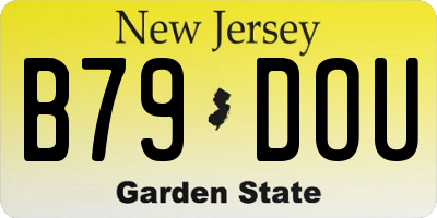 NJ license plate B79DOU