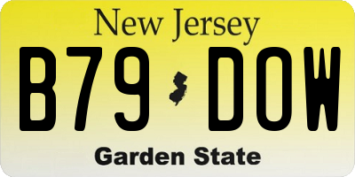 NJ license plate B79DOW