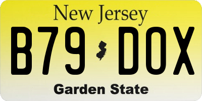 NJ license plate B79DOX