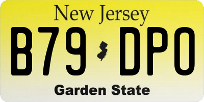 NJ license plate B79DPO