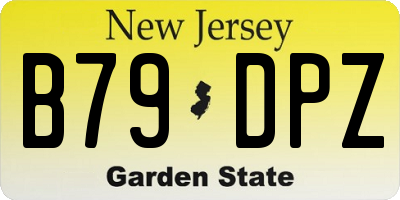 NJ license plate B79DPZ