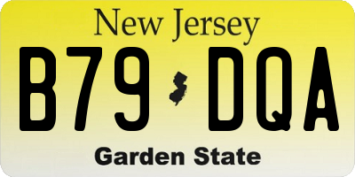 NJ license plate B79DQA