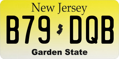NJ license plate B79DQB