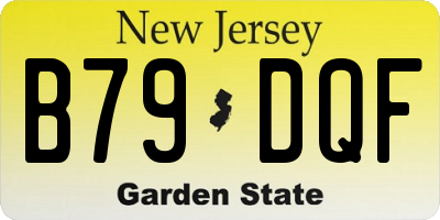 NJ license plate B79DQF