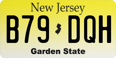 NJ license plate B79DQH