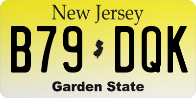 NJ license plate B79DQK
