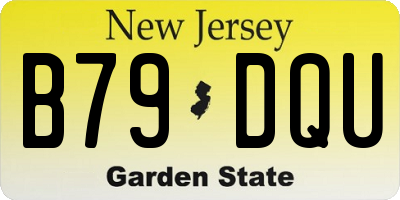 NJ license plate B79DQU