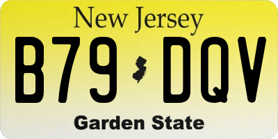 NJ license plate B79DQV