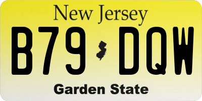 NJ license plate B79DQW