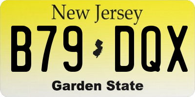 NJ license plate B79DQX