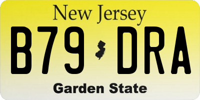 NJ license plate B79DRA