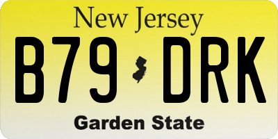 NJ license plate B79DRK