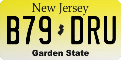 NJ license plate B79DRU