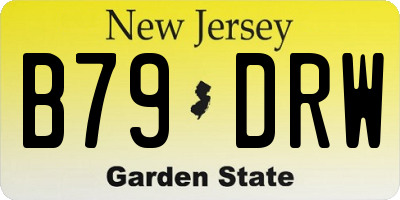 NJ license plate B79DRW