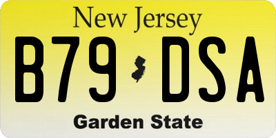 NJ license plate B79DSA