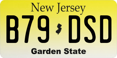 NJ license plate B79DSD