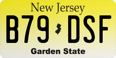 NJ license plate B79DSF