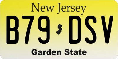 NJ license plate B79DSV