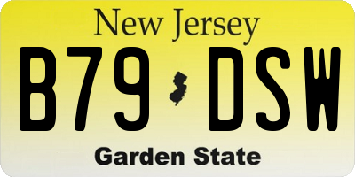 NJ license plate B79DSW