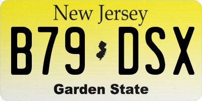 NJ license plate B79DSX
