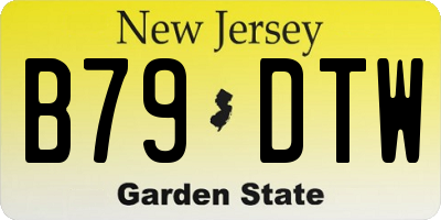 NJ license plate B79DTW