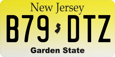 NJ license plate B79DTZ