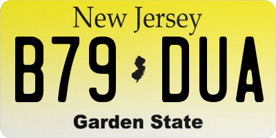NJ license plate B79DUA