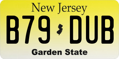 NJ license plate B79DUB