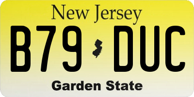 NJ license plate B79DUC