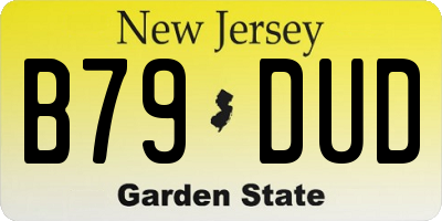 NJ license plate B79DUD