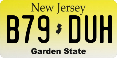 NJ license plate B79DUH