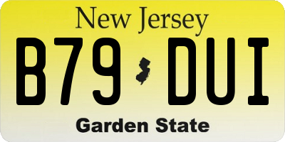 NJ license plate B79DUI