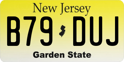 NJ license plate B79DUJ