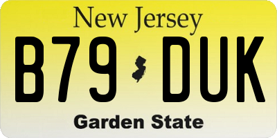 NJ license plate B79DUK