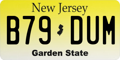 NJ license plate B79DUM