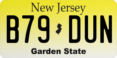NJ license plate B79DUN