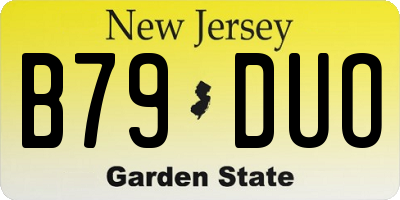 NJ license plate B79DUO