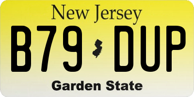 NJ license plate B79DUP