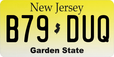 NJ license plate B79DUQ