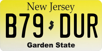 NJ license plate B79DUR