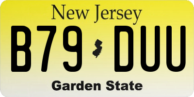 NJ license plate B79DUU