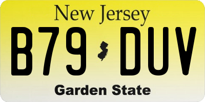 NJ license plate B79DUV