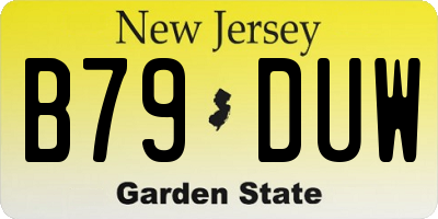 NJ license plate B79DUW