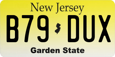 NJ license plate B79DUX