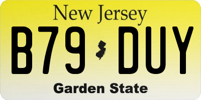 NJ license plate B79DUY