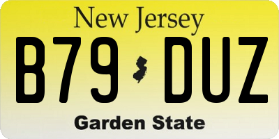 NJ license plate B79DUZ