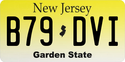 NJ license plate B79DVI