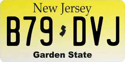 NJ license plate B79DVJ