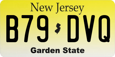 NJ license plate B79DVQ