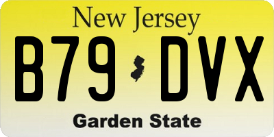 NJ license plate B79DVX